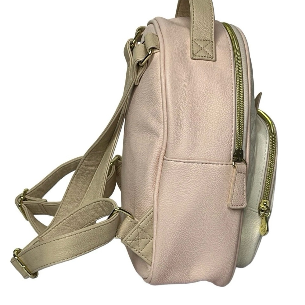 Betsey Johnson Pink White Quilted Cat‎ Heart Small Backpack - Picture 2 of 10